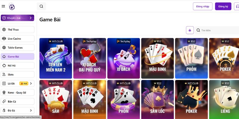 MAX79 - Điểm Đến Cá Cược Hàng Đầu Cho Game Thủ Châu Á Tham gia sảnh game bài siêu hấp dẫn trên nền tảng MAX79