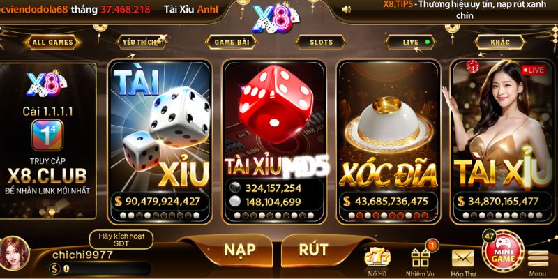 X8 - Nhà Cái Trực Tuyến Uy Tín | Thưởng Tân Thủ Cực Khủng X8 sở hữu hàng loạt trò chơi hấp dẫn, kịch tính